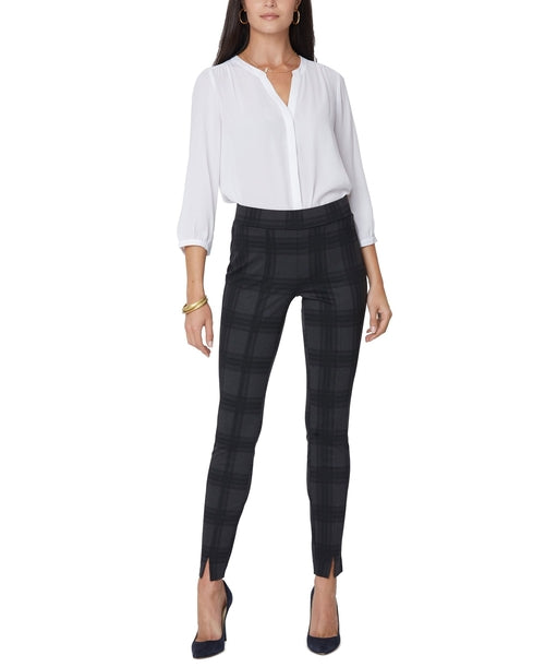 Leggings de talle pequeño con control de abdomen y estampado a cuadros de Nydj