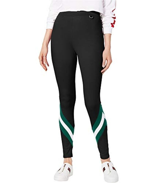 Legging rayé à détails métalliques