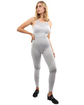 Conjunto de leggings sin costuras y sujetador deportivo Helia - Gris