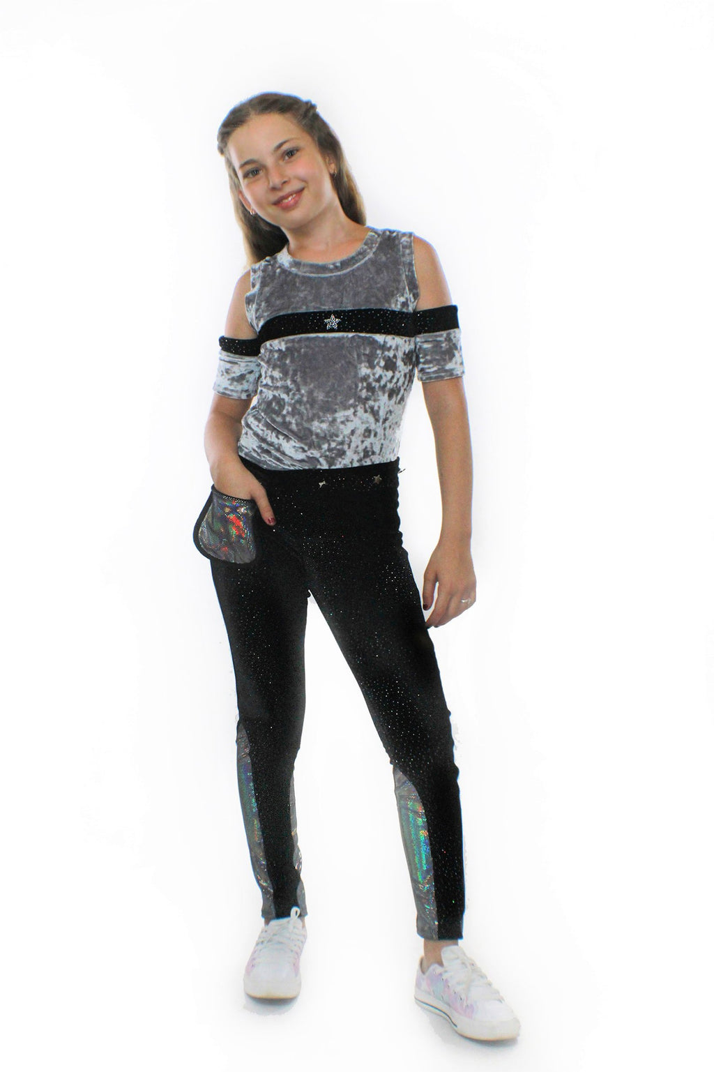 Pantalones Ori, con Pocketwist™. Terciopelo elástico brillante con diseño elegante.
