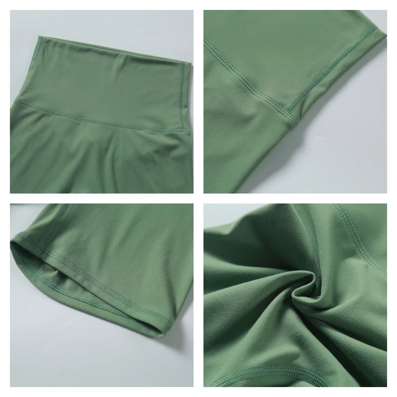 Pantalones cortos de yoga suaves Hearuisavy para mujer, leggings de gimnasio de cintura alta con realce de glúteos
