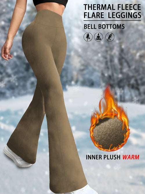 High Waisted Fleece Flare Leggings for Women - Super Soft Bootcut