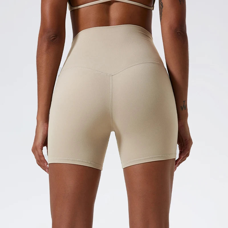 Hearuisavy Soft Yoga Shorts Buttock Lift Gym Leggings Women High Waist