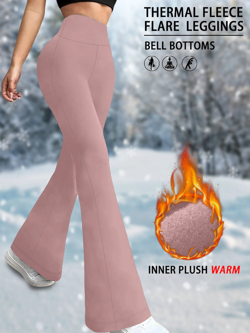 High Waisted Fleece Flare Leggings for Women - Super Soft Bootcut