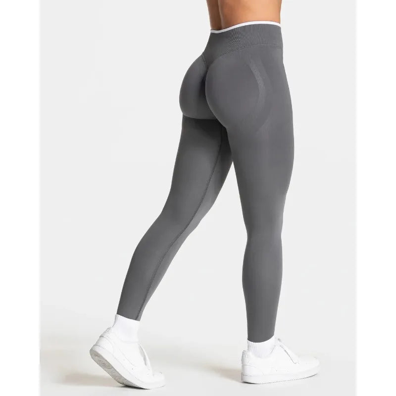 Nouveau Legging de Yoga Couleur Bloc pour Femme Collant Tricoté Sans Couture Taille Haute