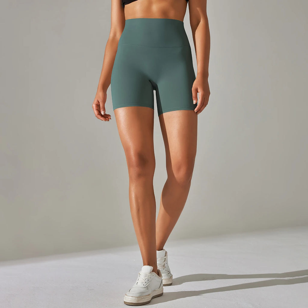 Pantalones cortos de yoga sin costuras para mujer, pantalones cortos de fitness para correr y ciclismo