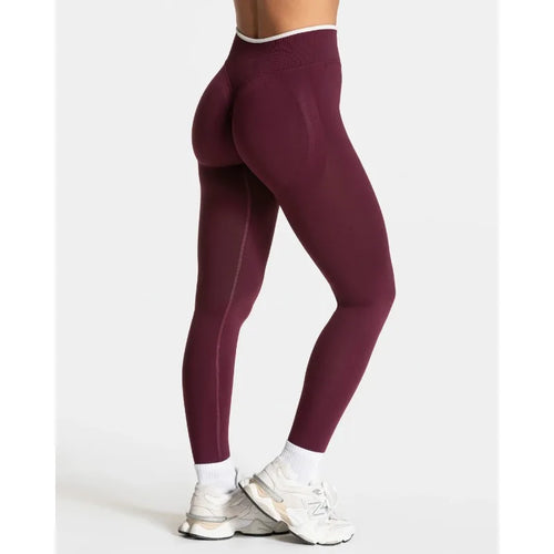 Nouveau Legging de Yoga Couleur Bloc pour Femme Collant Tricoté Sans Couture Taille Haute