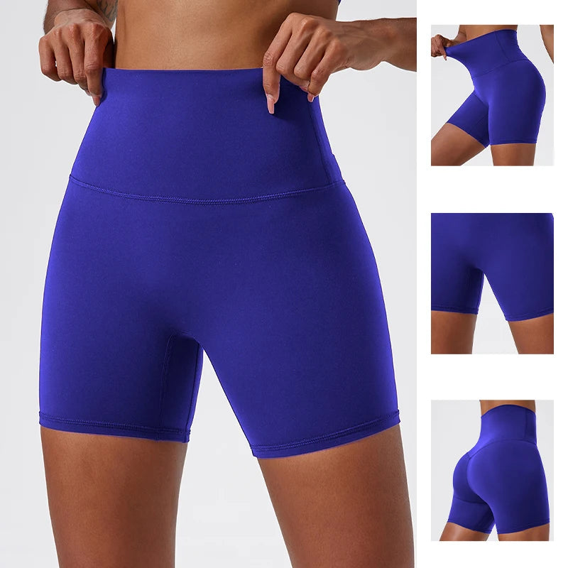 Pantalones cortos de yoga suaves Hearuisavy para mujer, leggings de gimnasio de cintura alta con realce de glúteos