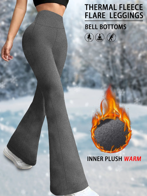 High Waisted Fleece Flare Leggings for Women - Super Soft Bootcut