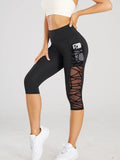 Leggings deportivos de yoga con cintura alta, bolsillos y diseño casual para fitness