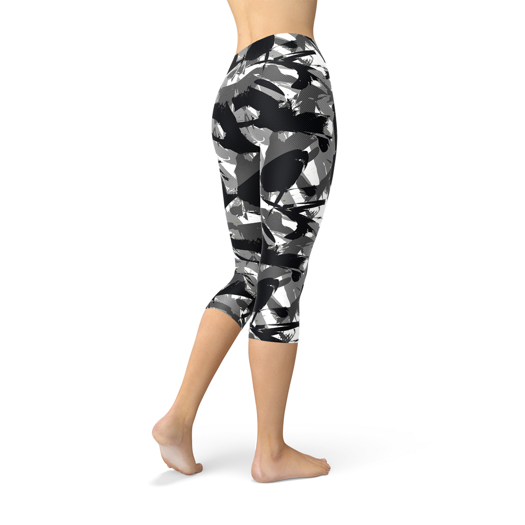 Leggings capri de camuflaje urbano para mujer