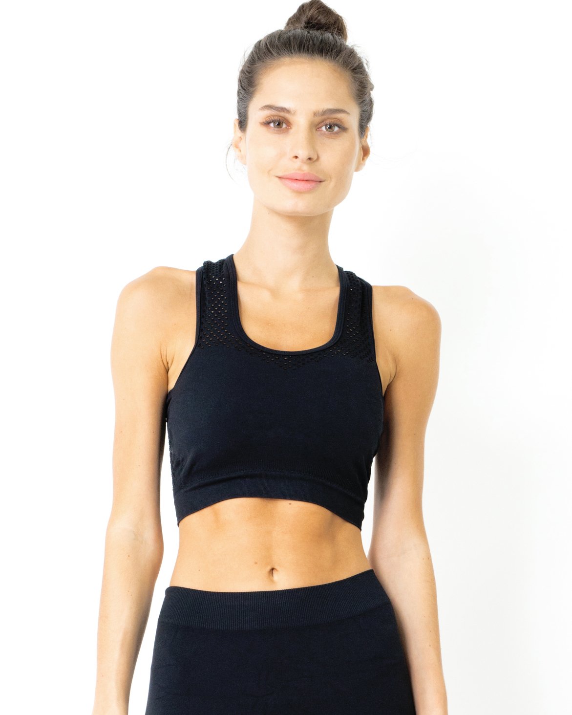 SOLDES ! 50 % DE RÉDUCTION ! Ensemble leggings et soutien-gorge Milano - NOIR [FABRIQUÉ EN ITALIE]