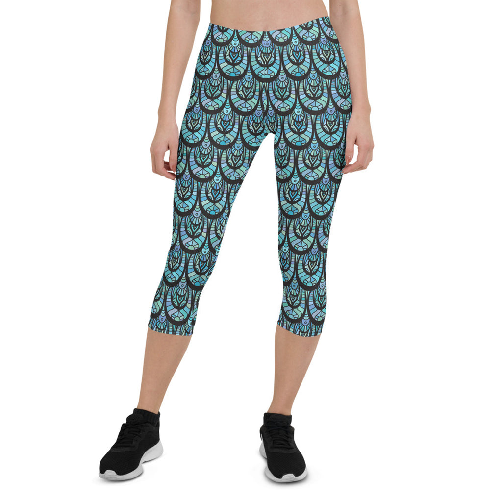 Leggings capri Ocean Mermaid para mujer
