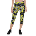 Legging corsaire camouflage jaune et gris