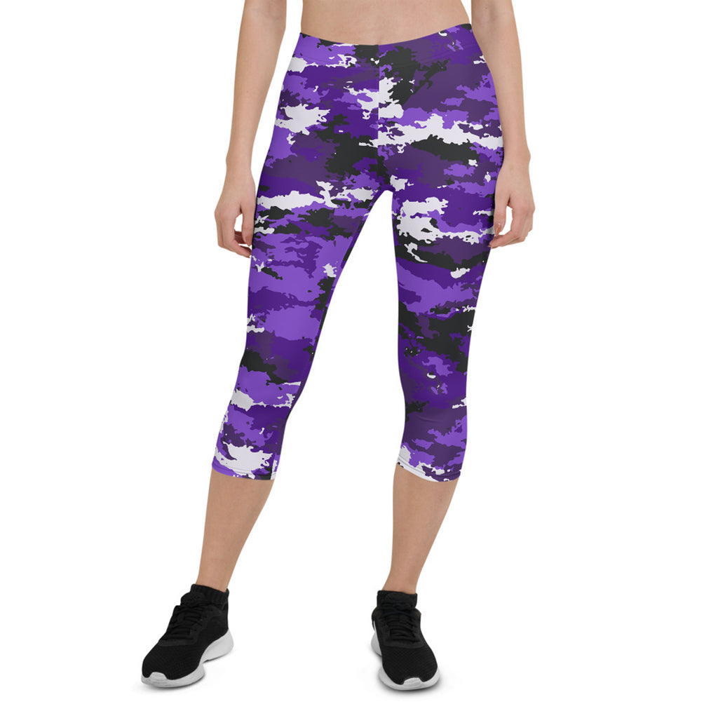 Legging corsaire camouflage violet