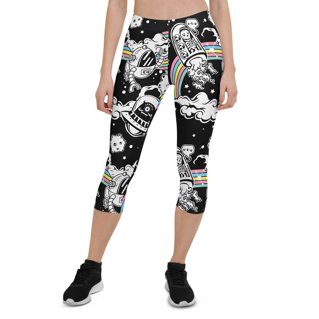 Legging Capri pour femmes motif espace