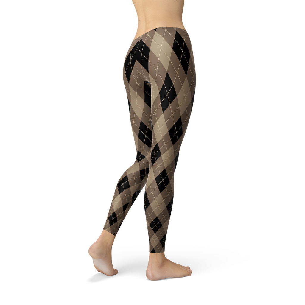Legging Losanges Beiges et Marrons pour Femme