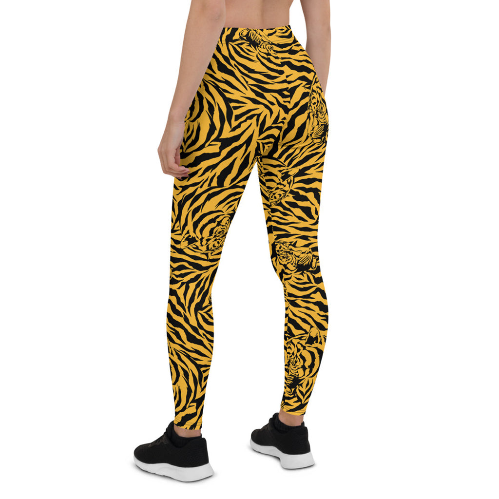 Leggings de tigre amarillo para mujer