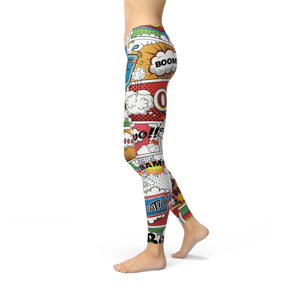 Legging femme motif comics