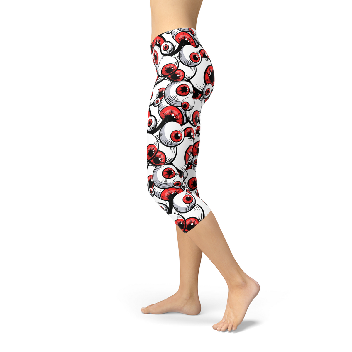 Legging Capri pour femme à motif d'yeux rouges