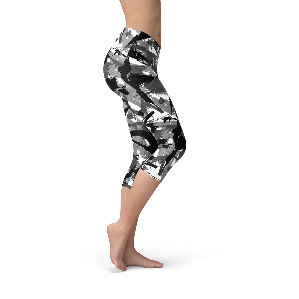 Leggings capri de camuflaje urbano para mujer
