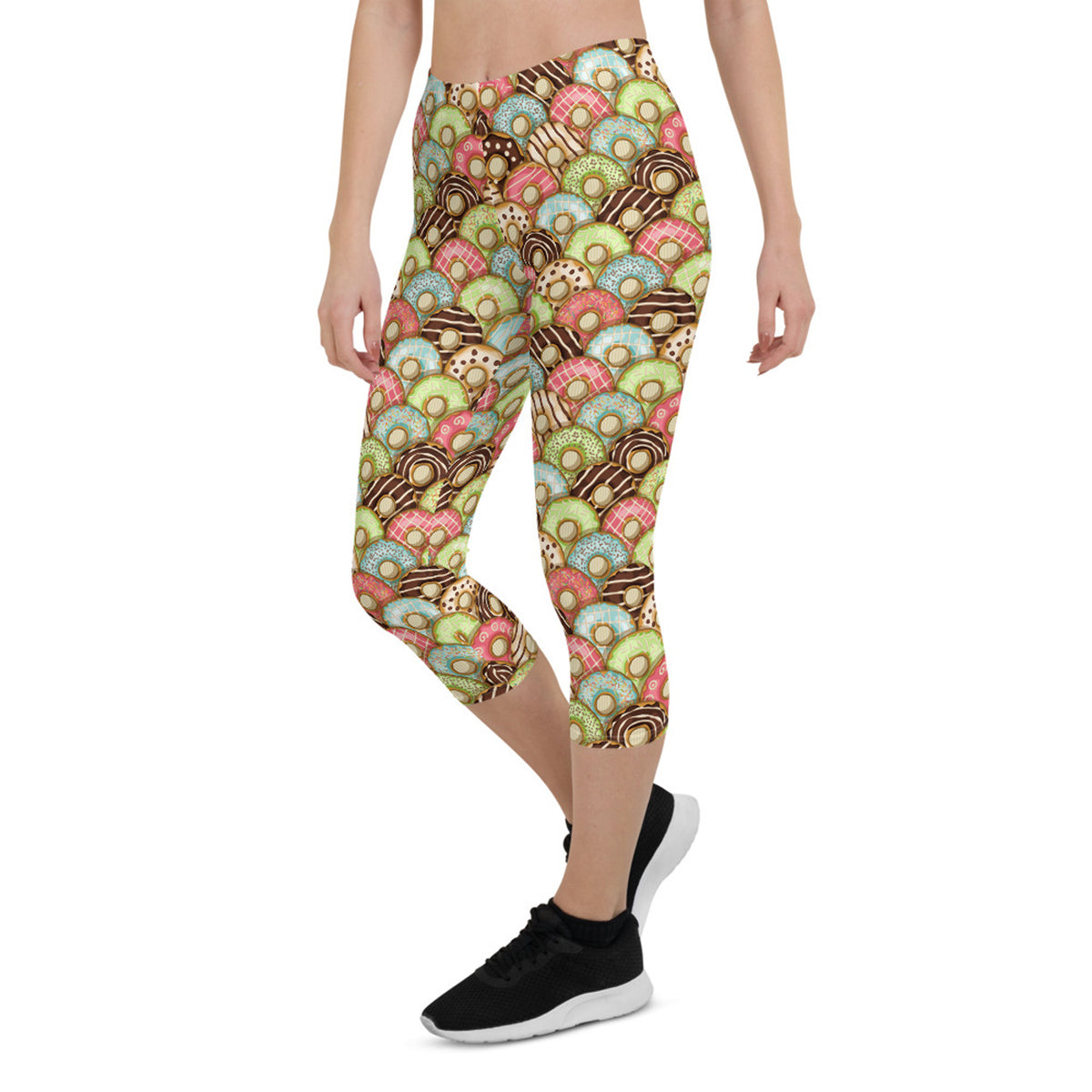 Legging Capri pour femme motif donuts