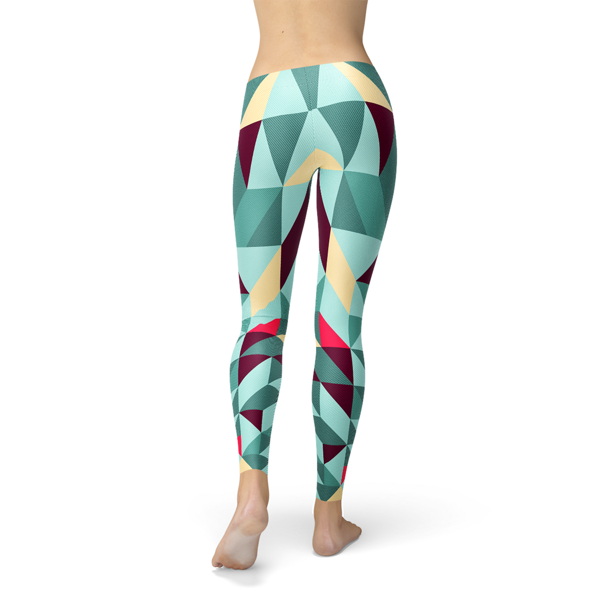 Legging femme avec triangles géométriques colorés