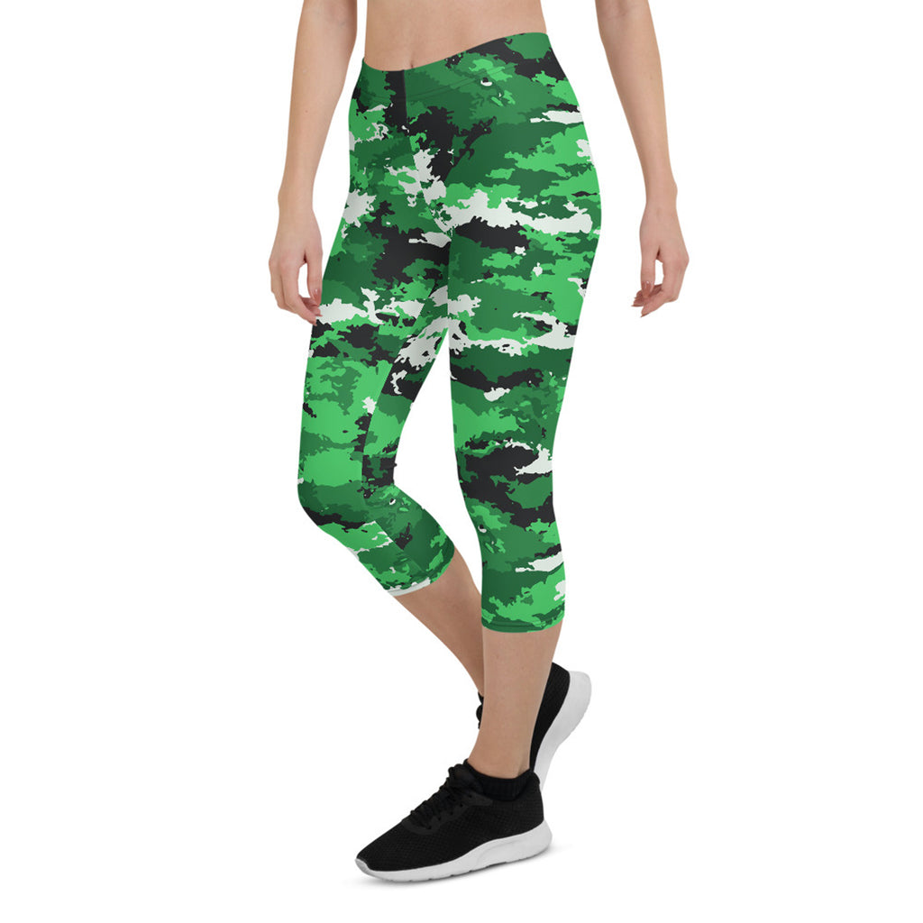 Legging Capri camouflage vert