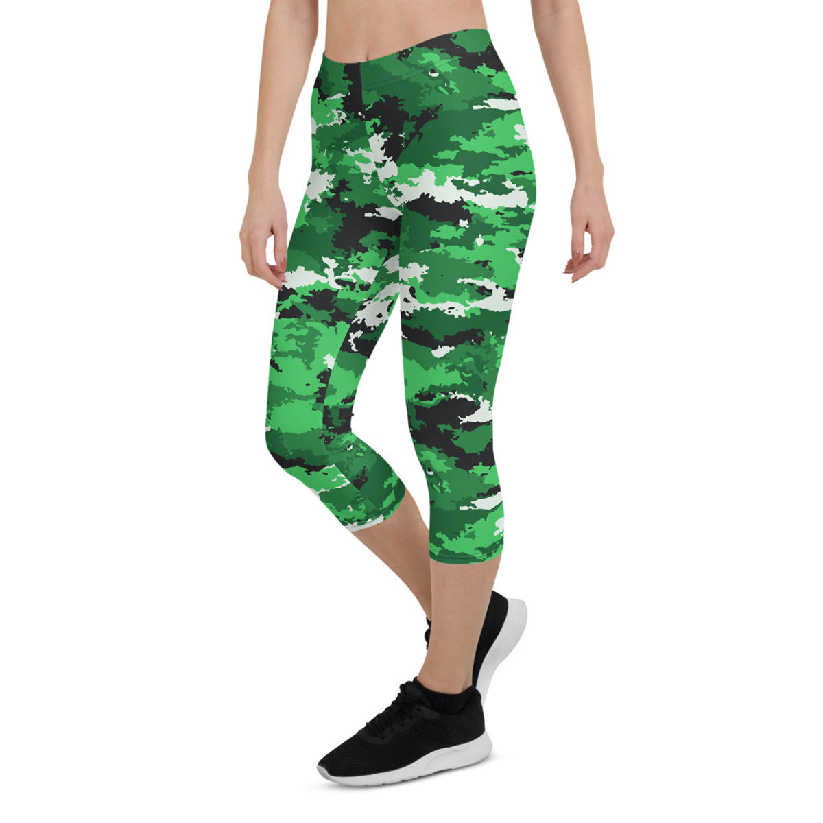 Legging Capri camouflage vert