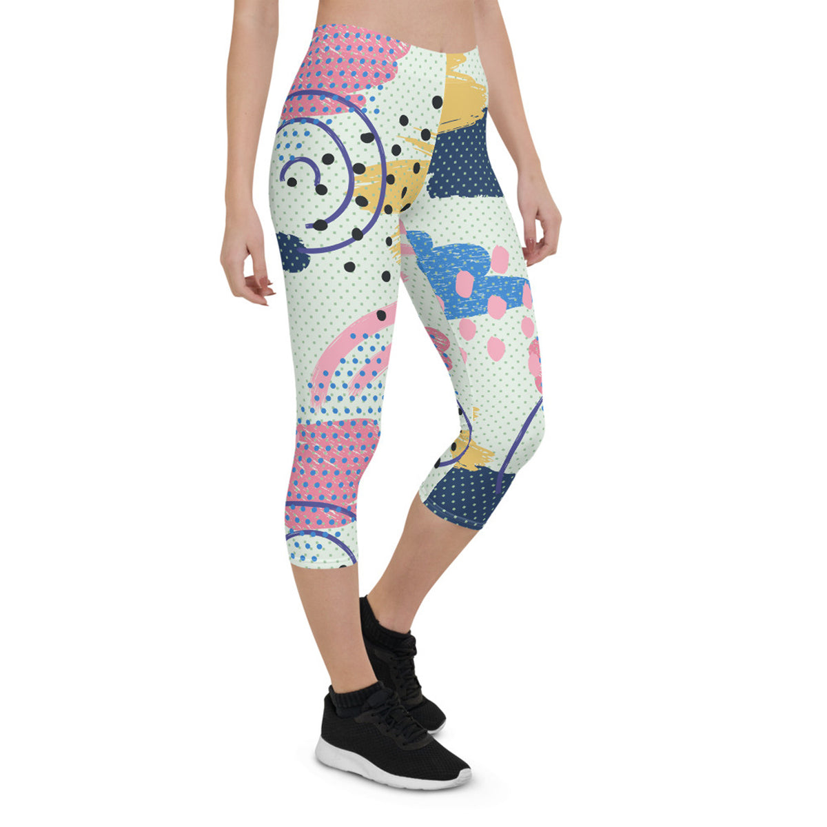 Legging Capri motif Memphis pour femme