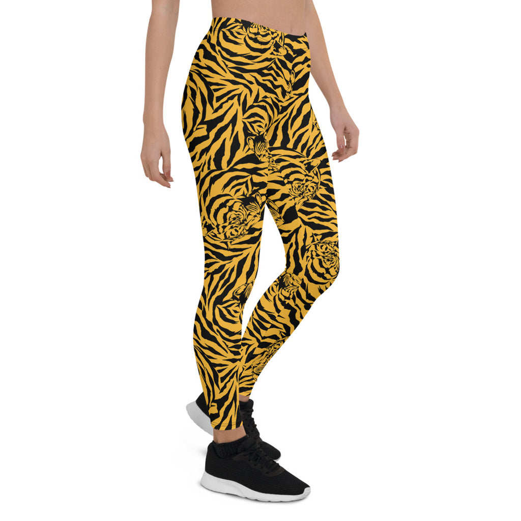 Leggings de tigre amarillo para mujer