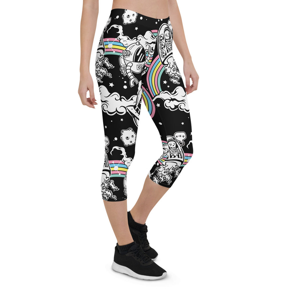 Legging Capri pour femmes motif espace