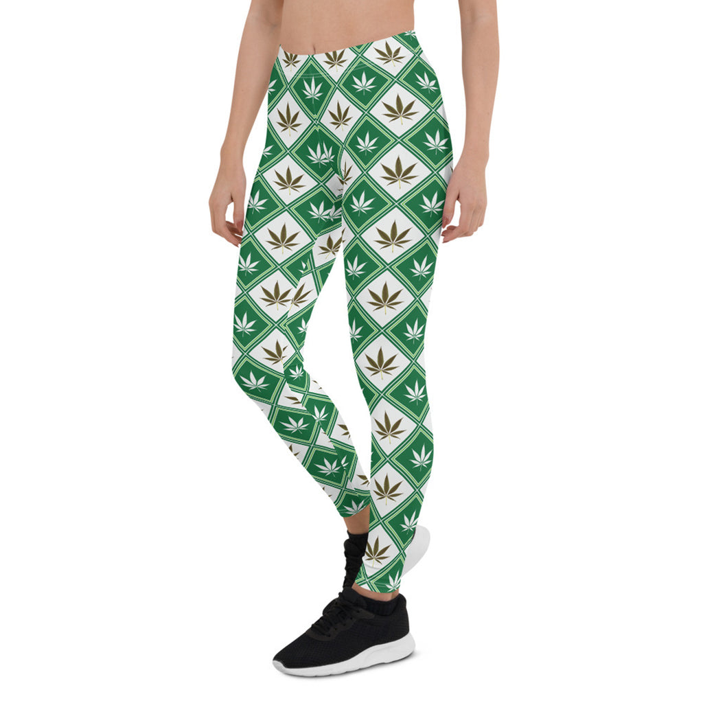 Legging vert de cannabis pour femmes