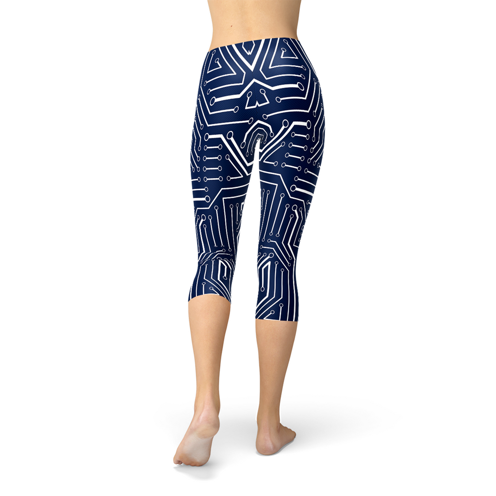 Leggings Capri Circuit azul marino para mujer