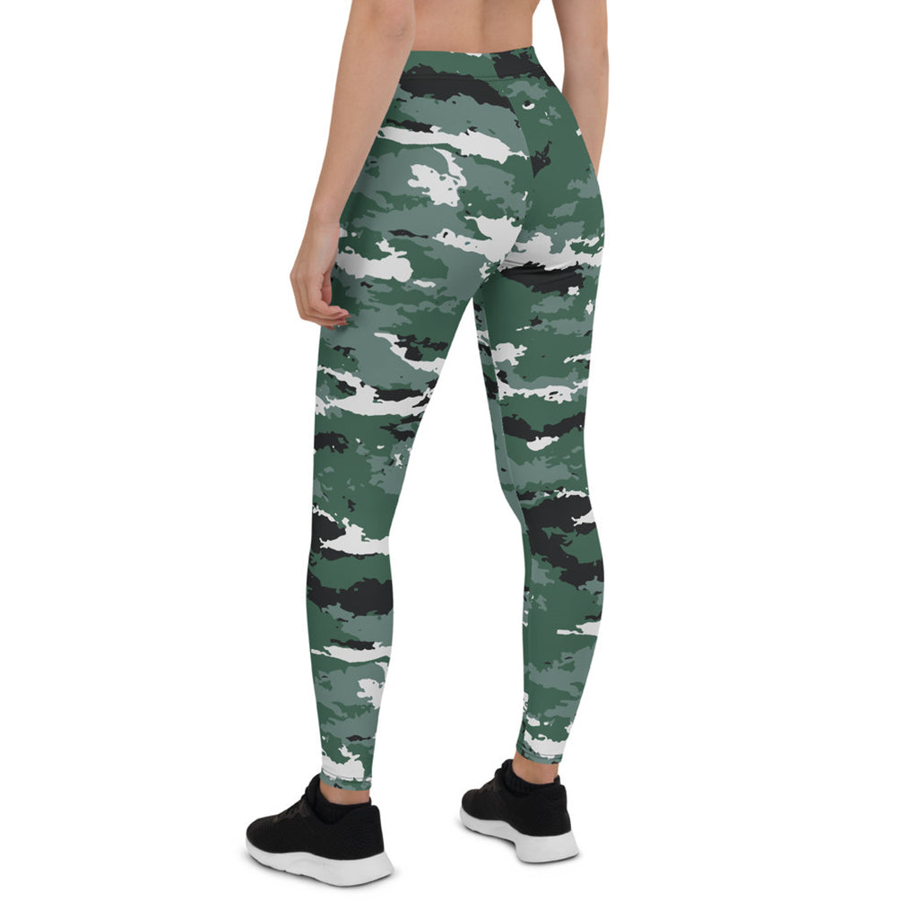 Leggings de camuflaje verde tierra para mujer