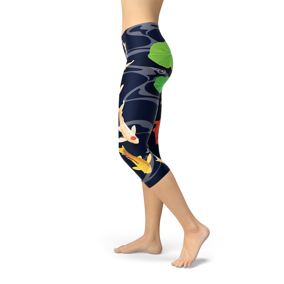Legging Capri pour femme motif carpes koï dans un bassin