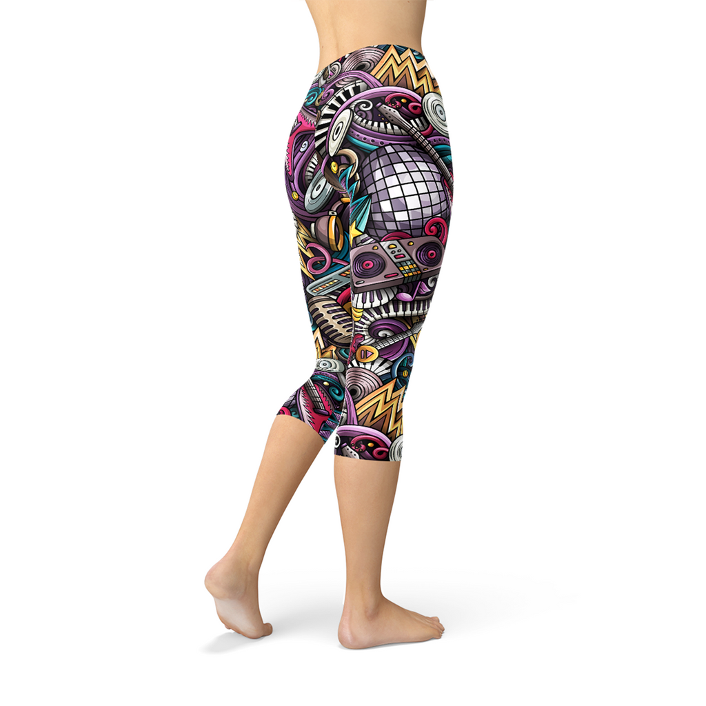 Legging Capri de style Grunge Rock n Roll pour femme