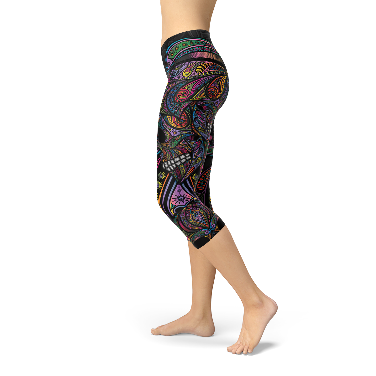 Legging Capri Crâne de Sucre pour Femme