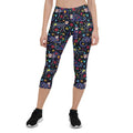 Legging Capri femme motif tête de mort mexicaine (chat)