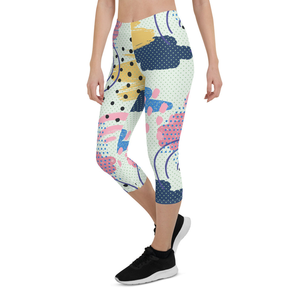 Legging Capri motif Memphis pour femme