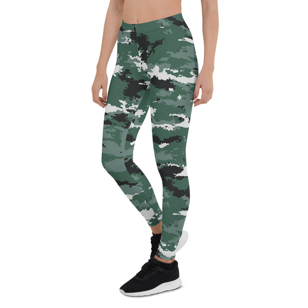 Leggings de camuflaje verde tierra para mujer