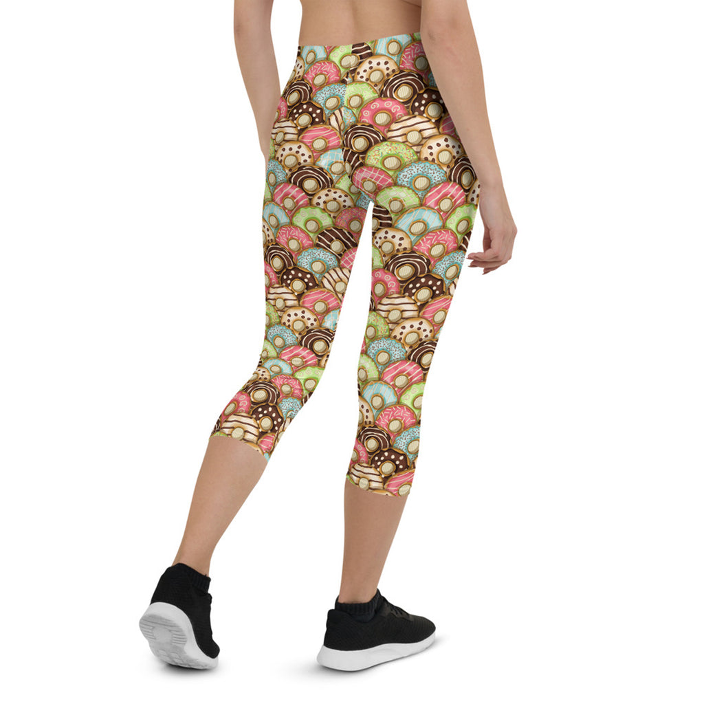 Legging Capri pour femme motif donuts