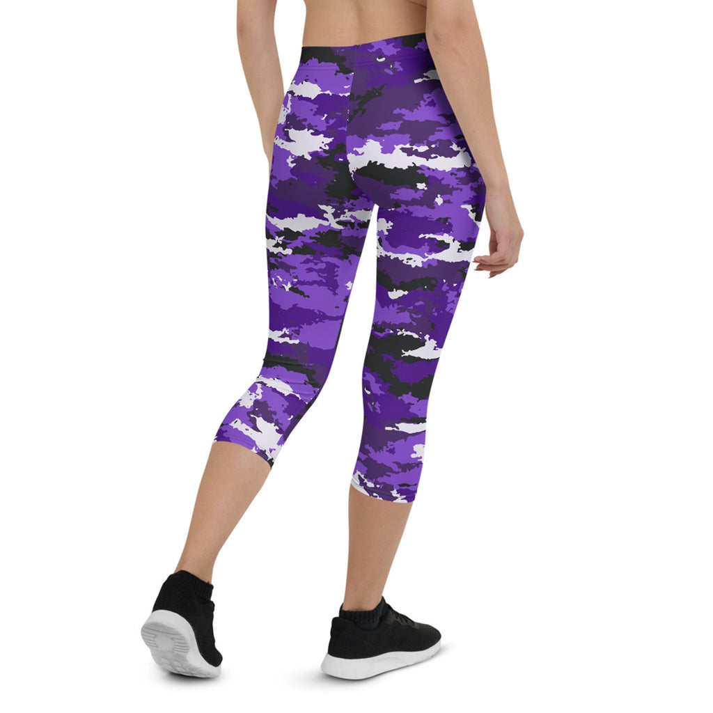 Legging corsaire camouflage violet