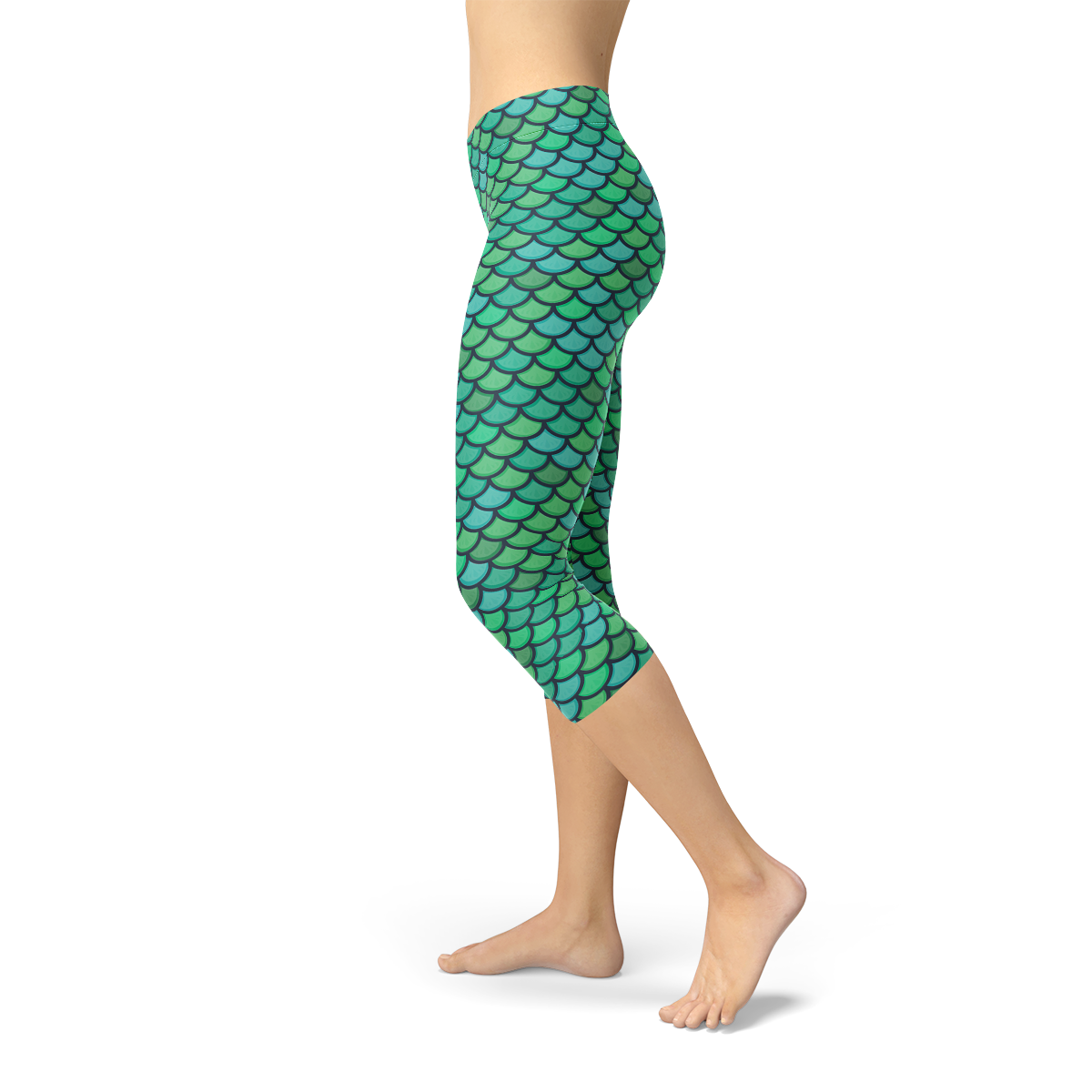 Legging Capri sirène vert pour femme