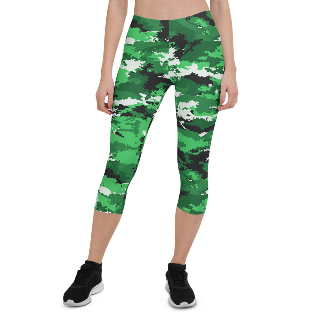 Legging Capri camouflage vert