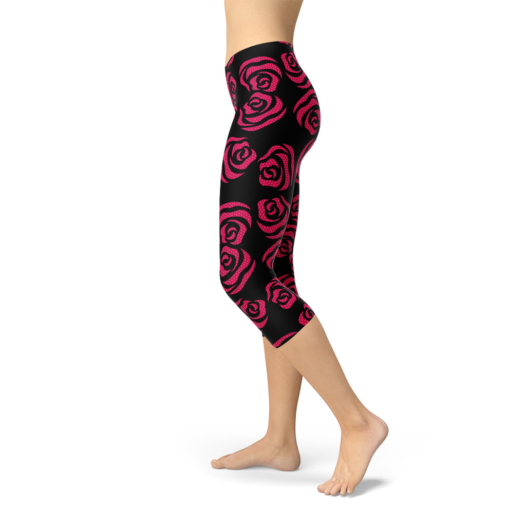 Legging Capri Roses Rouges