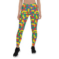 Leggings coloridos de bloques de construcción para mujer