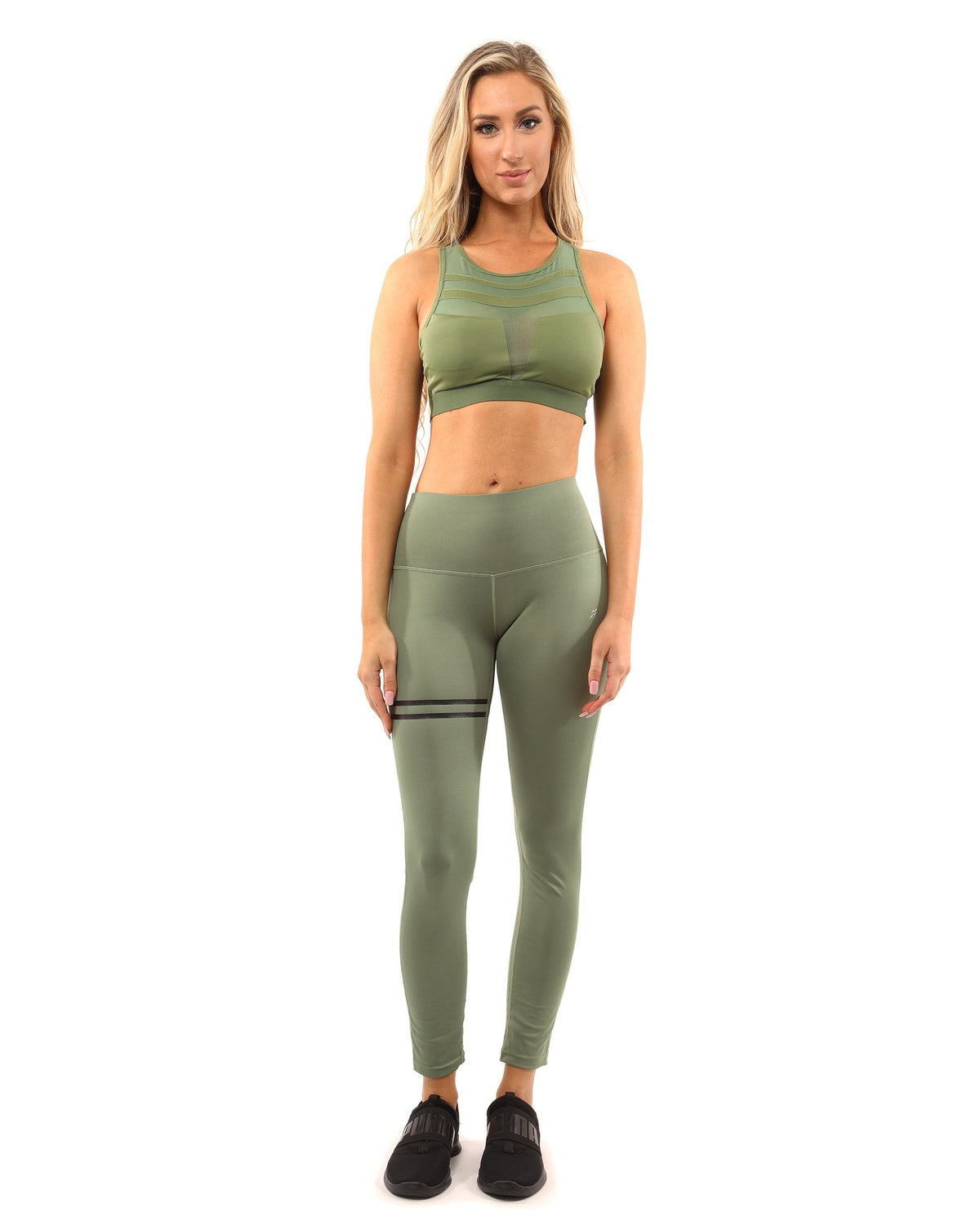 Ensemble Huntington - Legging et Brassière de Sport - Vert Olive