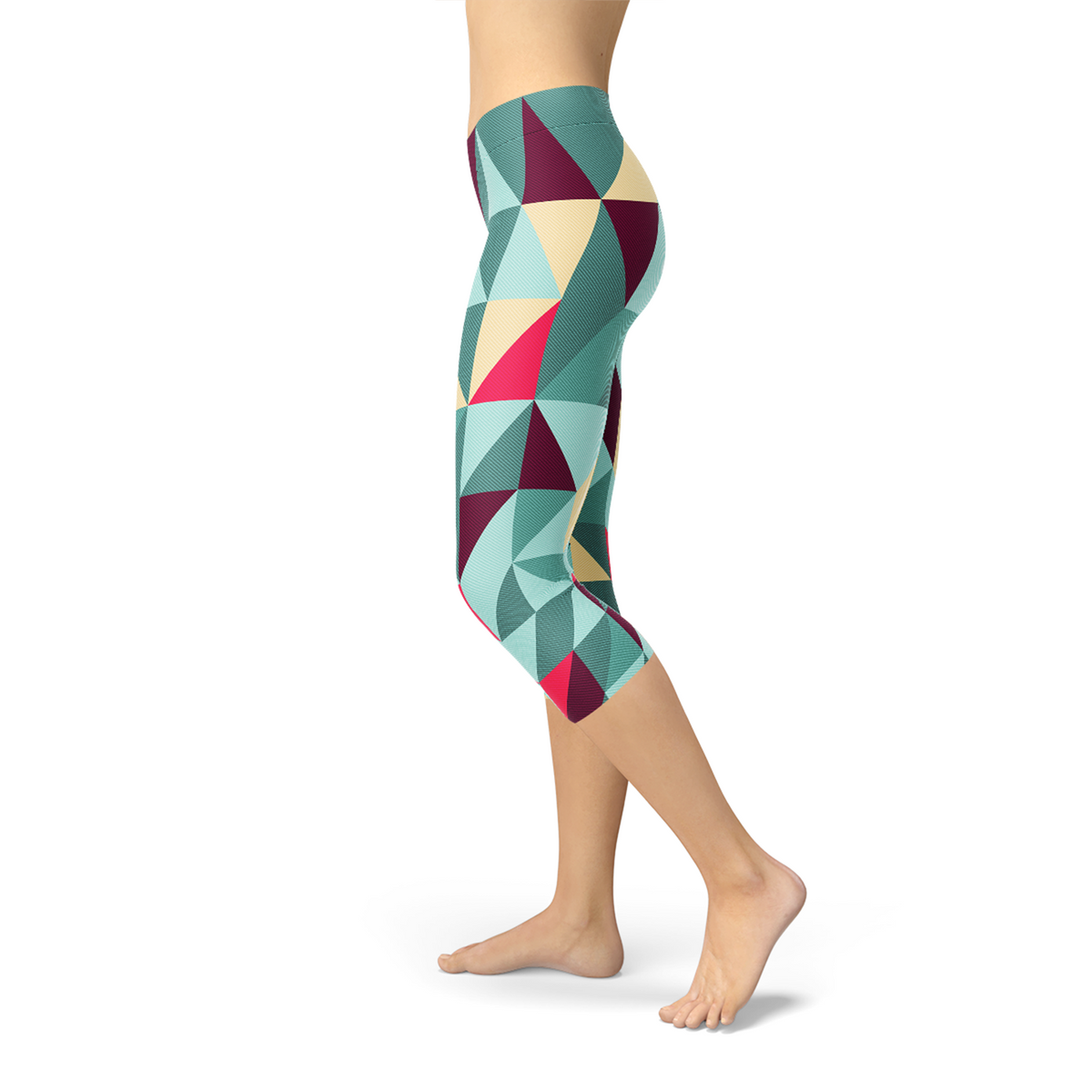 Legging Capri pour femme à motifs triangles géométriques