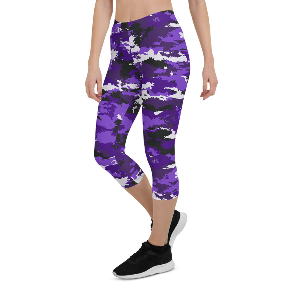 Legging corsaire camouflage violet